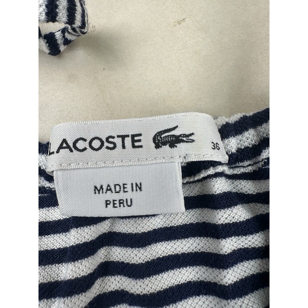 Lacoste Navy White Nautical Striped Sleeveless Halter Top Women’s Size 36 - Picture 5 of 6